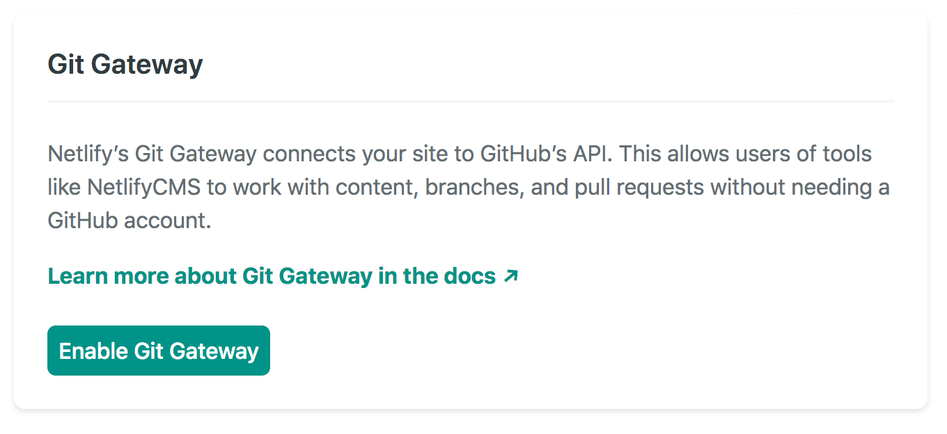 enable git gateway